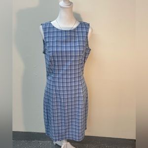 Dress Barn Plaid Blue Dress Size 8 Vintage